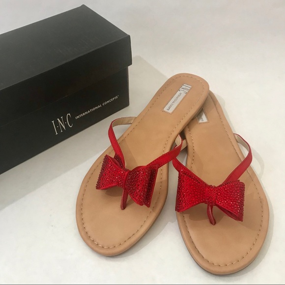 sparkly bow flip flops